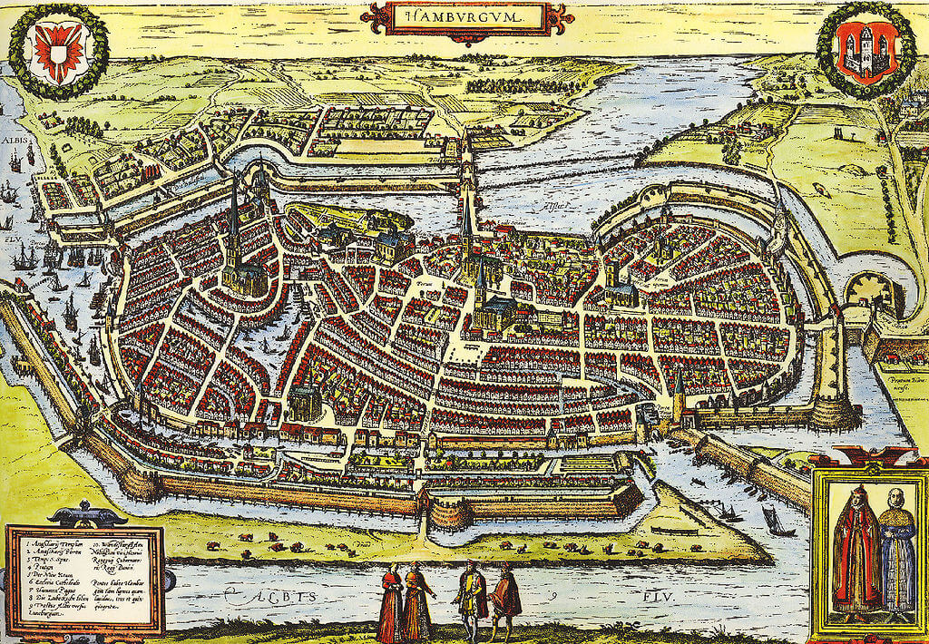 Historische Darstellung von Hamburg