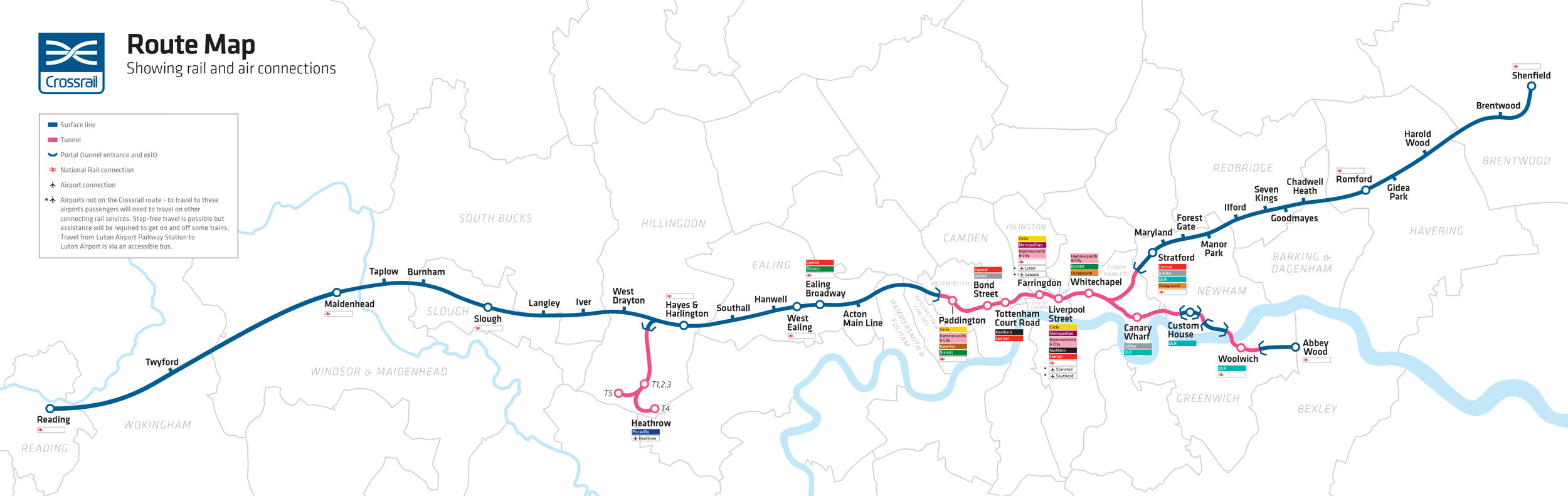 crossrail regional route map 2017 connections and boroughs eng - Crossrail&#039;s &#039;eading west!