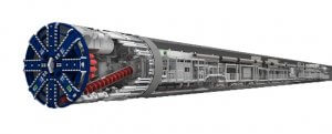 With a weight of 1,000 tons and a length of 140 meters, tunnel boring machines are underground factories on wheels.